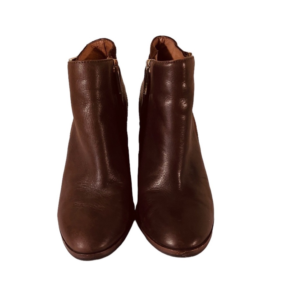 Louise et Cie “Vasca” Leather Suede Buckle Detail Block Heel Bootie Size 7M - Picture 6 of 13